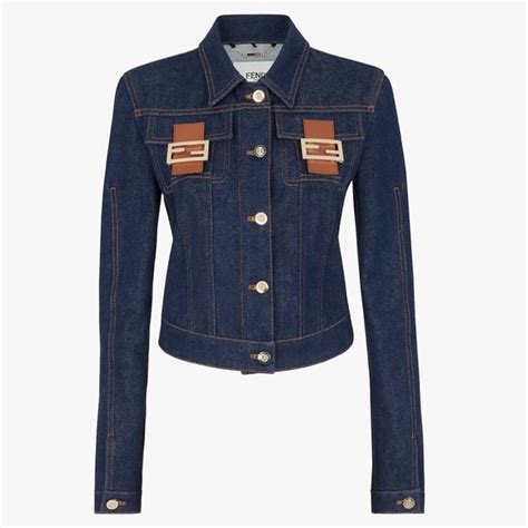 fendi jacket with the logo|fendi denim jacket women's.